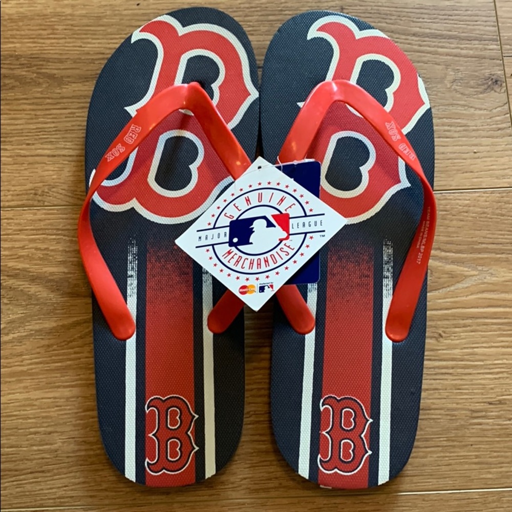 NWT Boston Red Sox Flip Flops Size L (11-12)